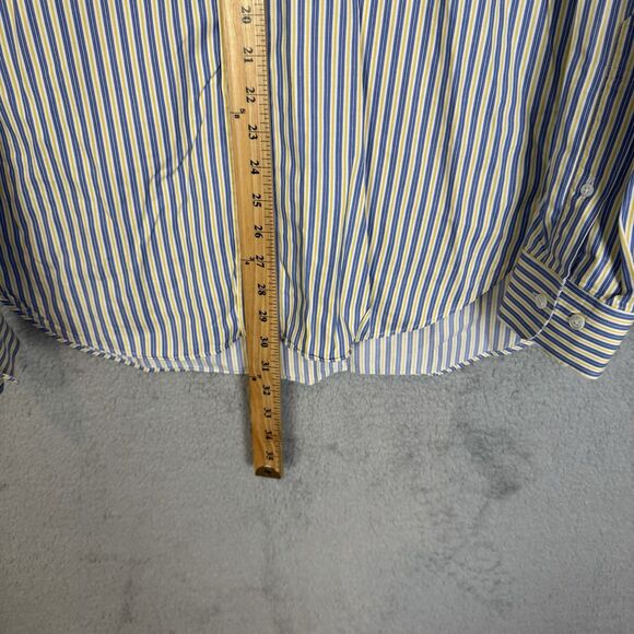 Brooks Brothers Shirt Mens M/L Blue Yellow Striped Long Sleeve Button Down - Picture 5 of 7